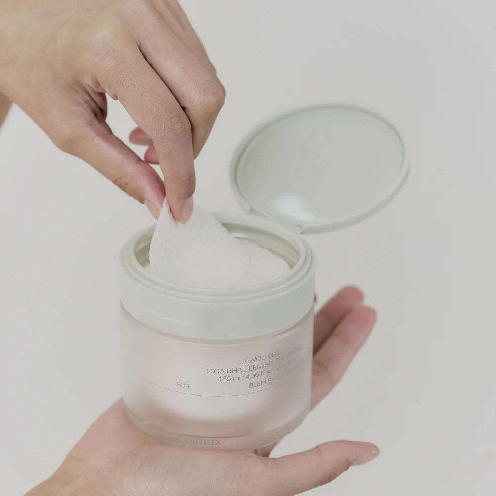 JIWOOGAE Cica BHA Blemish Toner Pad | Tónico Facial en Pads reducen sebo y acné